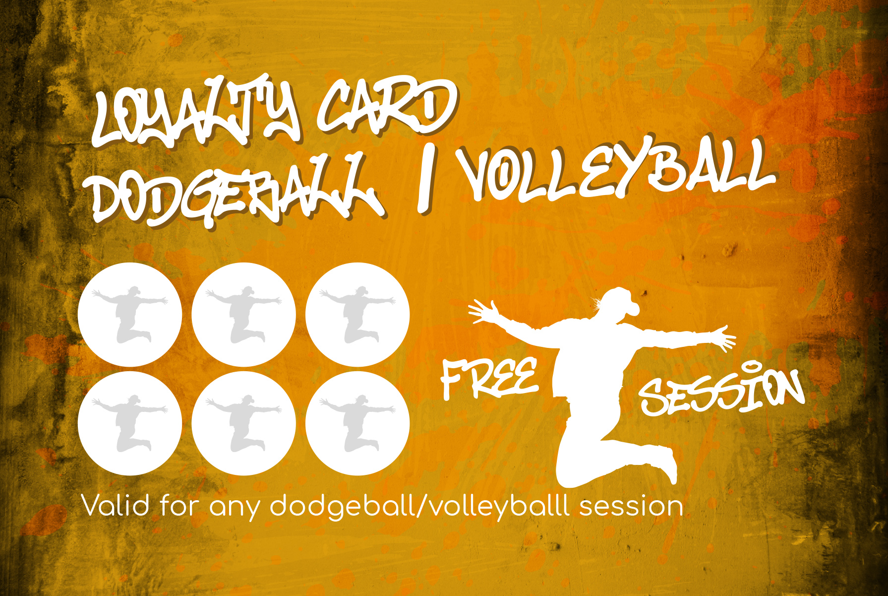 picture of the dodgeball/volleyball loyalty card to help combat trampoline park prices