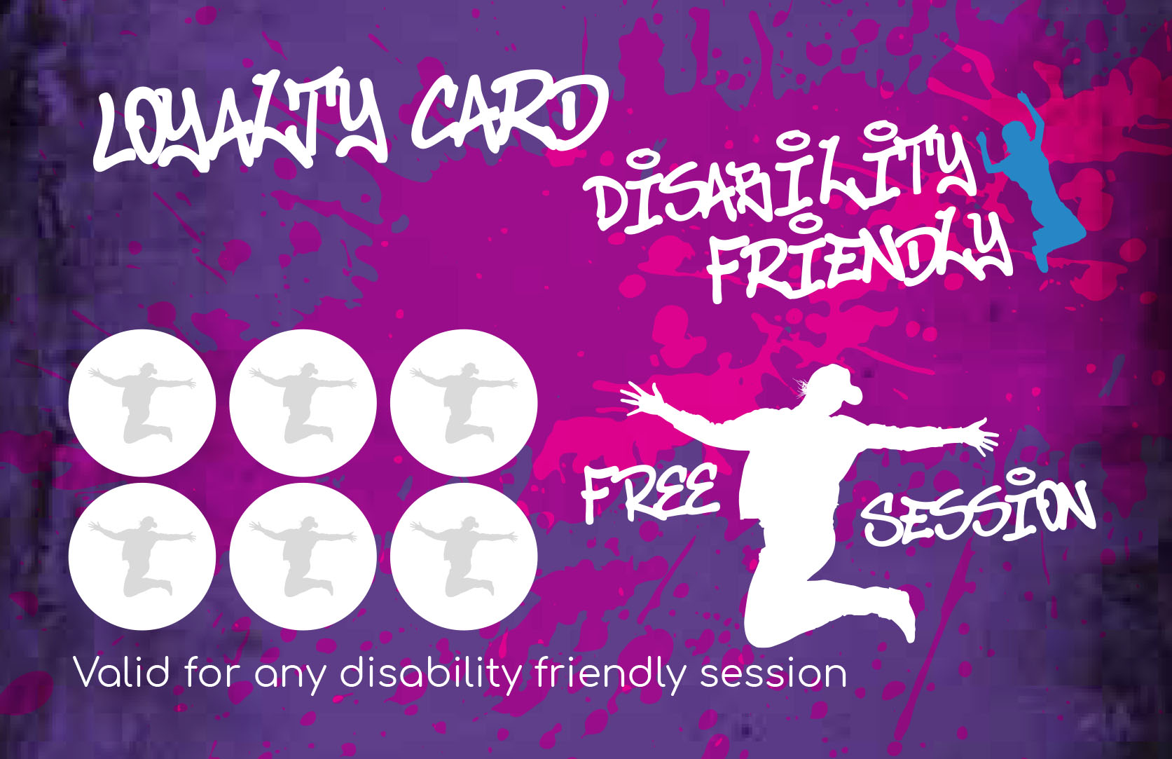 picture of the disability friendly loyalty card to help combat trampoline park prices
