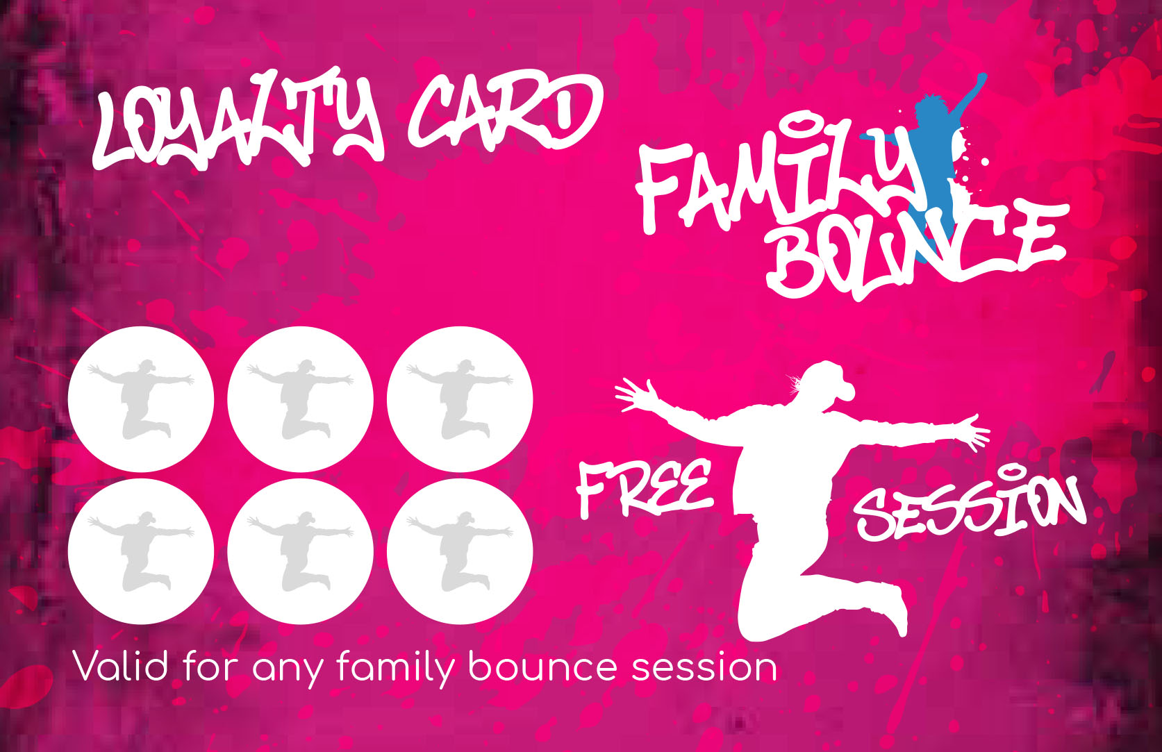 picture of the family bounce loyalty card to help combat trampoline park prices