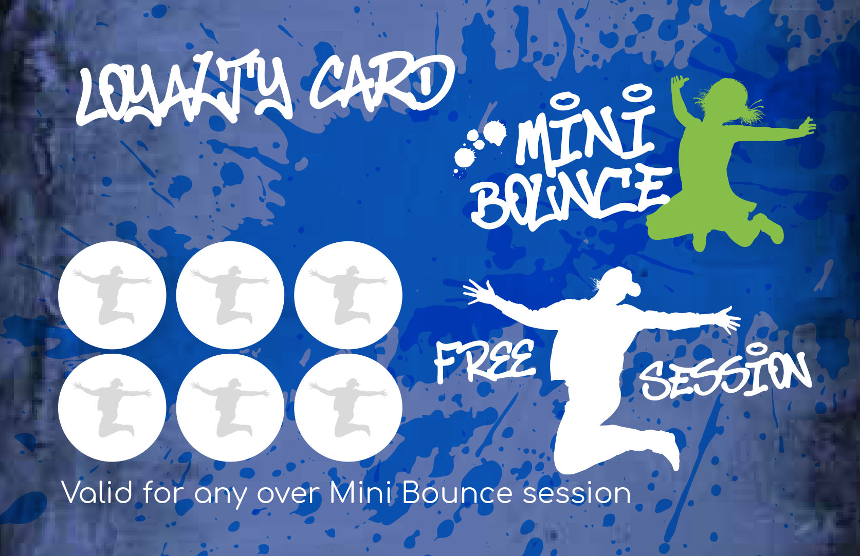 picture of the mini bounce loyalty card to help combat trampoline park prices