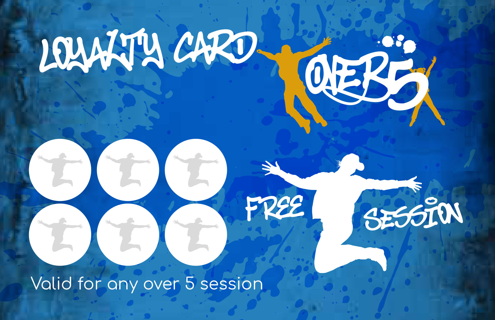 picture of the over 5s loyalty card to help combat trampoline park prices